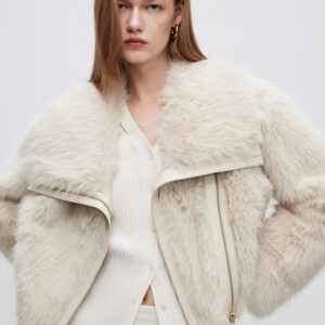 Plush Paneled Thick Warm Notch Collar Coat