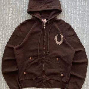 Vintage Graphic Riveted Zipper Hoodie