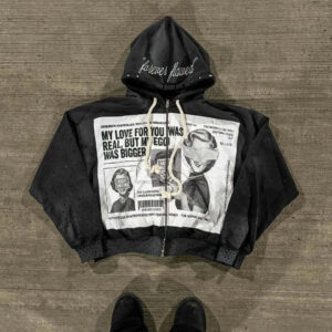 Color Block Rhinestone Street Hoodie