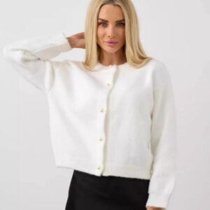 White Button Front Cardigan