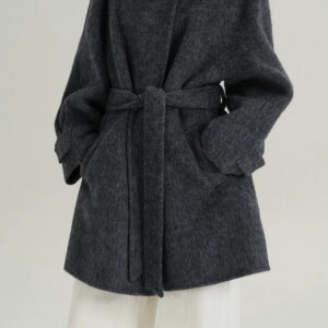 Chic Solid Wool Warm Loose Mock-neck Coat