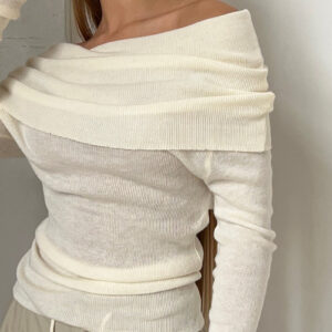 Slim Fit Off-Shoulder Knit Top
